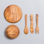 olive wood childrens dinner set of 5 cutlery with bowl and plate by unique-touches 05