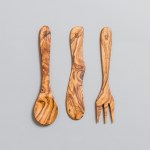 olive wood cutlery set of 3 by unique-touches 06