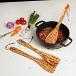 olive wood plain pierced slotted spatula set of 3 by unique-touches 10