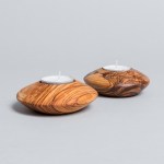 olive wood saucer shaped candle holders set of 2 by unique-touches 02