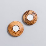 olive wood saucer shaped candle holders set of 2 by unique-touches 06