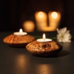 olive wood saucer shaped candle holders set of 2 by unique-touches 08